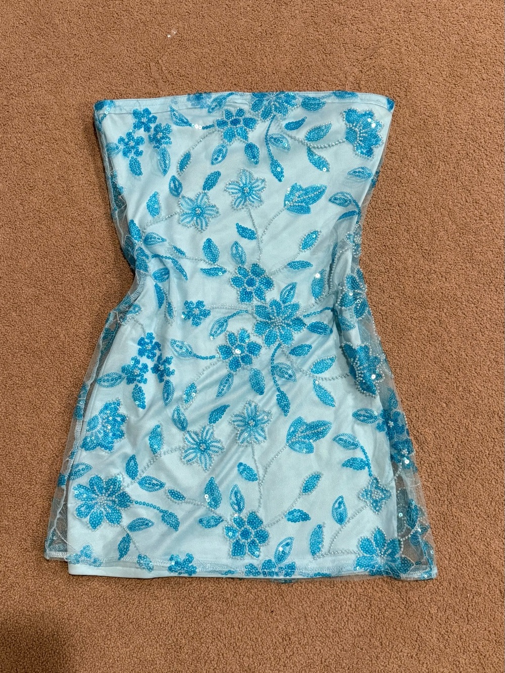 Peppermayo Light Blue Dress with Aqua Trim